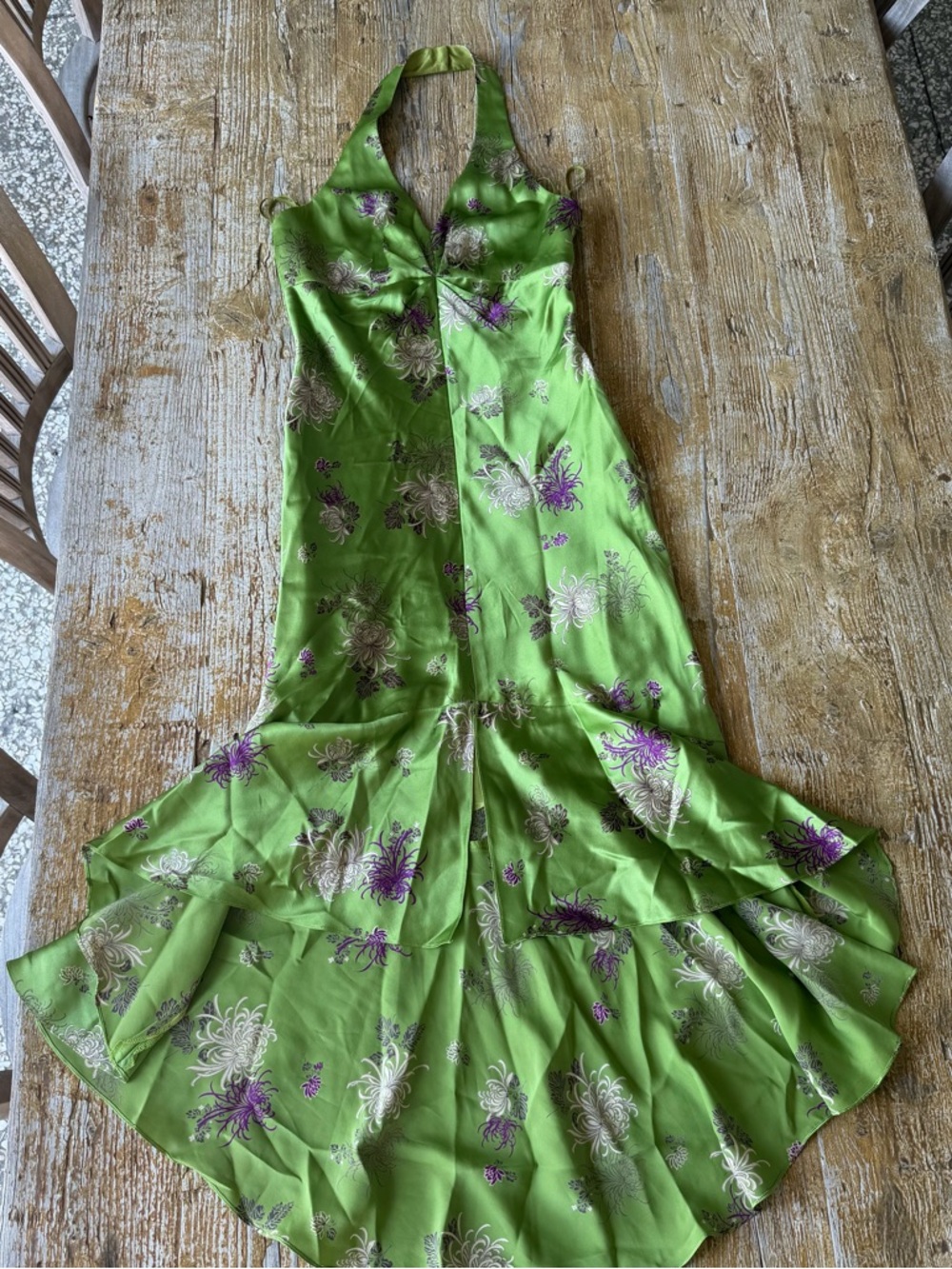 VINTAGE Sue Wong Silk Halter Dress
